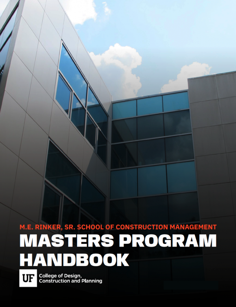 UF Rinker School Masters Program Handbook Cover