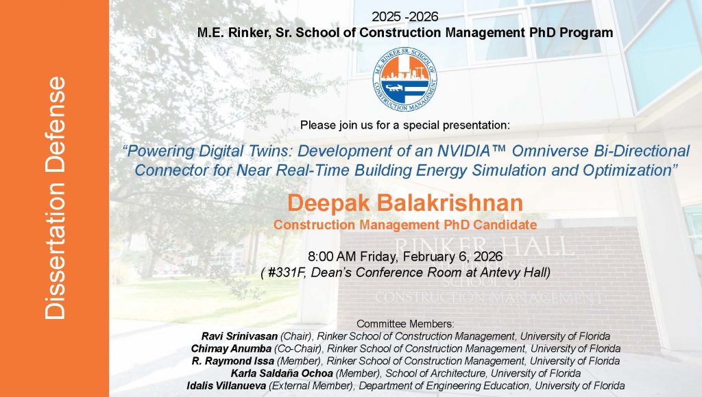 Deepak Balakrishnan's Dissertation Defense at 8:00 AM on Friday, February 6, 2026 in room 331F, Dean's Conference Room at Antevy Hall