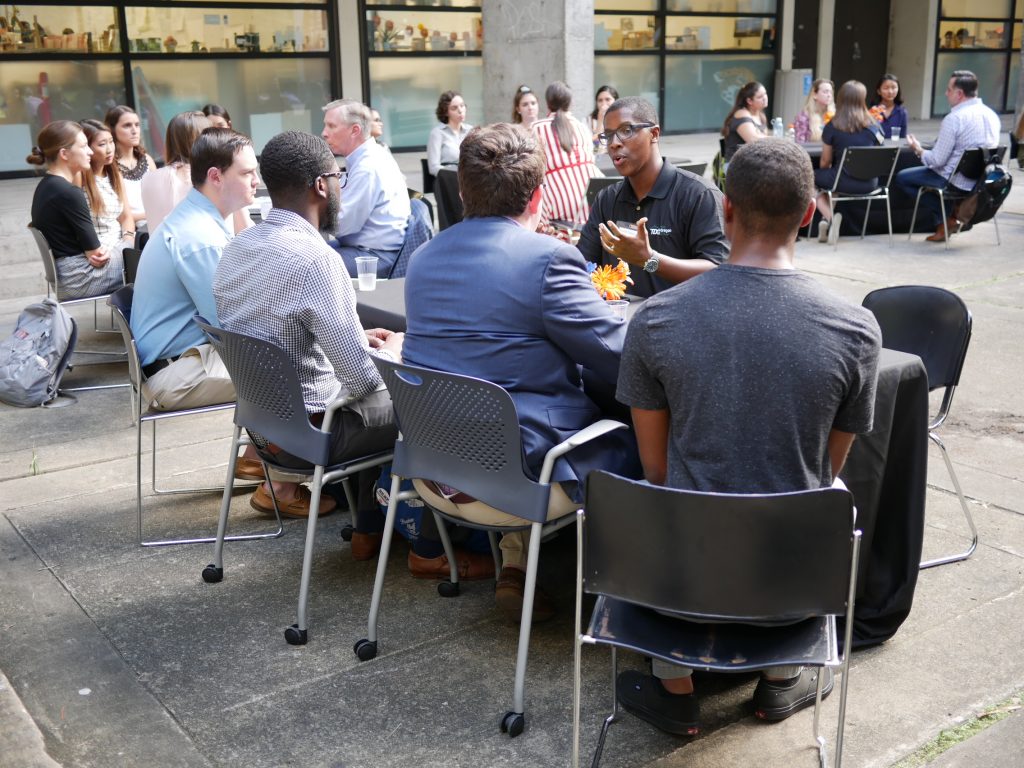 SBE students speed networking in the Antevy Hall atrium.