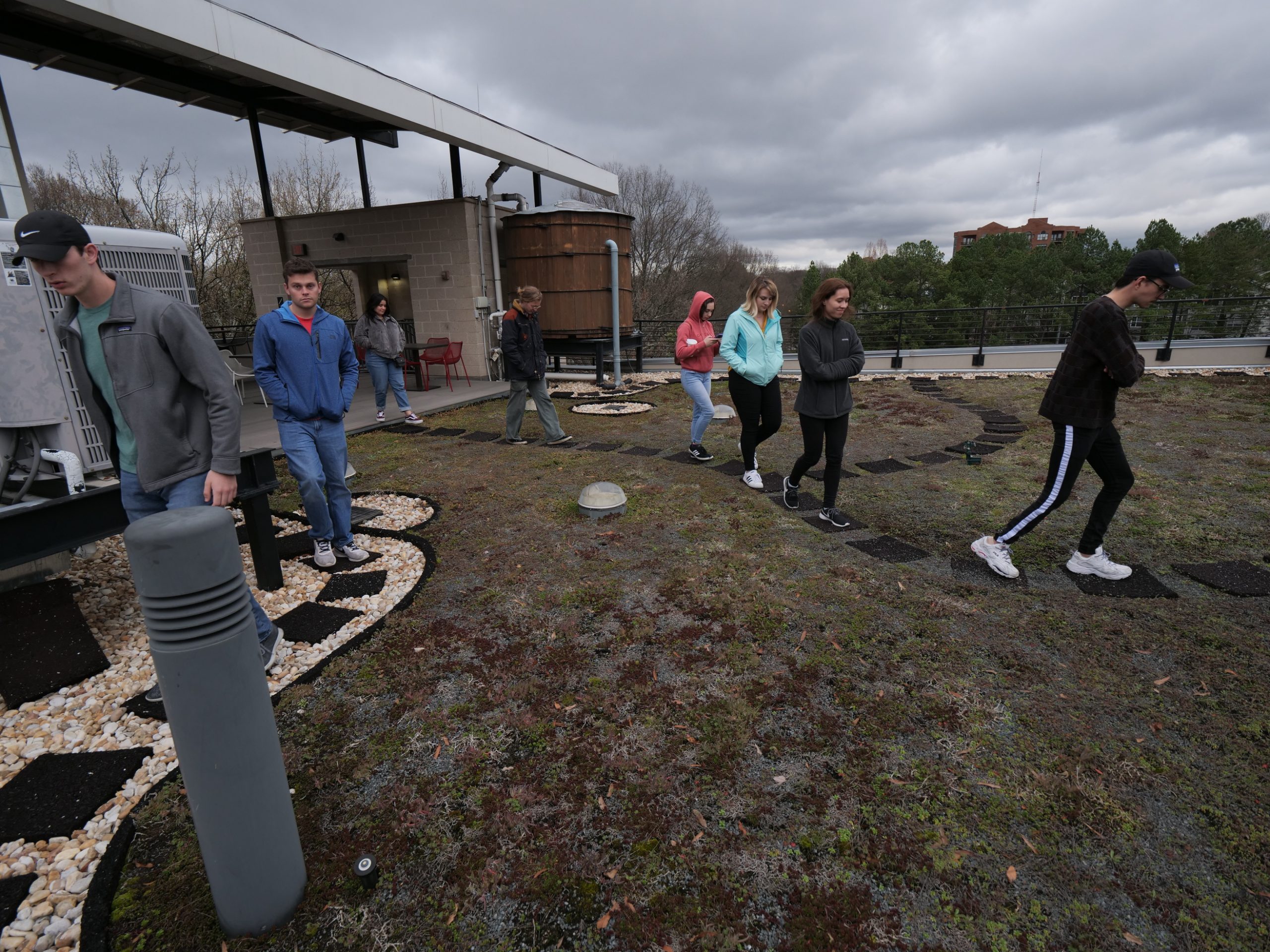 SBE students tour a green roof at the Southface Institute in Atlanta, GA.