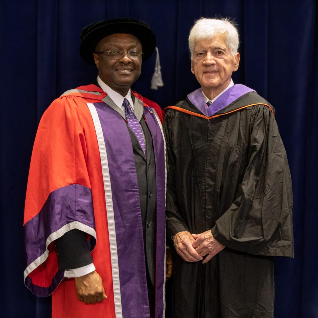 Dean Chimay Anumba and M.E. Rinker, Sr. School of Construction Management graduate Jim Pugh